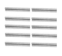 10 Pièces Bobine de Reliure en Spirale 30 Trous 16mm Diamètre Anneau de Reliure à Feuilles Mobiles Capacité de 130 Feuilles épines en Plastique pour Lier le Papier(Le noir)