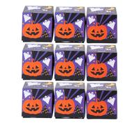 10 Pièces Boîte à Bonbons D'halloween en Papier Pourpre Couvercle | Motifs Thématiques Halloween, Modélisation Tridimensionnelle, Capacité Modérée, Usage Festif et Réutilisable