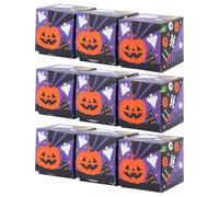 10 Pièces Boîte à Friandises D'halloween en Carton, Motif Festif | Papier pour Usage Multiple, Forme Tridimensionnelle, Couvercle, Capacité Modérée, Coloris Pourpre