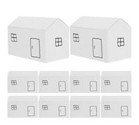 10 Pièces Boîte de Maison en Papier, Blanche | Carnaval et Anniversaire, Légère, Facile à Ranger Transporter, Coffret Gourmand Sucré