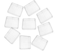 10 Pièces Boîte de Petri 10cm Carrée avec Couvercle, Lot 10 | Plaques Transparentes à Fond Plat, Grille 36 Cases, Usage Labo Microbiologie et Biologie