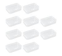 10 Pièces Boîte De Rangement Transparente, Boîte En Plastique Avec Couvercle, Mini Boîte De Rangement Rectangulaire, Boîte De Rangement Portable À Domicile, Boîte De Rangement Multifonctionnelle