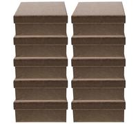 10 Pièces Boîte Présent Carrée en Papier Épais Marron Café | Coffret Réutilisable, Pose Stable, Format Compact, pour Proposition de Demoiselle D’honneur