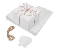 10 Pièces Boîte Présent Vide, Format 15x15x10 CM avec Corde | Papier Cartonné Épais, Structure Renforcée, Étiquette Vierge Incluse, pour Petits Présents et Bijoux