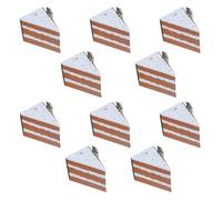 10 Pièces Boîte Triangulaire Pliable pour Gâteaux, Papier | Montage Facile sans Colle, Structure Stable, Imprimé Doré, pour Remise des Diplômes et Desserts