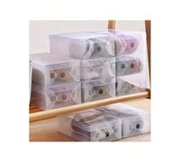 10 pièces Boîtes à chaussures en plastique transparent pliables - Boîtes à chaussures en plastique imperméables, anti-poussière, empilables. Boîtes à chaussures transparentes empilables. Boîtes de ran