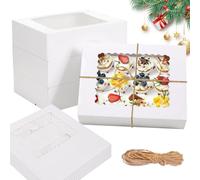 10 Pièces Boîtes à Cupcakes, Boîte à Muffins à Cupcakes, Boite de Gateau, Boîtes pour Cadeaux et Gâteaux Maison avec Fenêtre Transparente pour Cupcakes Muffins Décoratifs