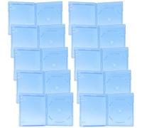 10 Pièces Boîtes de CD Boîtiers DVD en Plastique Bleu | Classeur Dvd, Boîtes de Rangement pour Cd, Boîtiers CD Transparents, Portable et Facile à Ranger