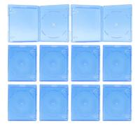 10 Pièces Boîtiers de DVD Simples en Plastique Bleu | Classeur Dvd, Rangement pour Disque et Coffret Cd, Protection Clipsée, Format Compact pour Transport