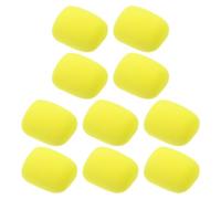 10 Pièces Bonnette Anti-vent en Mousse, Jaune, Lot 10 | Éponge Haute Densité Microperforée, Pose Rapide, Réduit les Plosives, Sessions D'enregistrement et Karaoké
