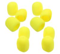 10 Pièces Bonnette Anti-vent Jaune en Mousse Haute Densité | Micro-perforée, Fine et Légère, Pose Rapide, Protège des Chocs et Poussière, Sessions Studio