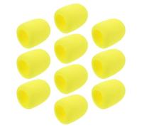 10 Pièces Bonnette Anti-vent Jaune en Mousse pour Micro Portatif | Haute Densité Micro-perforée, Fine et Discrète, pour Podcasts et Enregistrements, sans Couvrir les Voyants