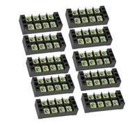 10 Pièces Bornier Fixe Tb4504 4 Positions 45 A à Double Rangée | Fer et Pc, Couvercle Isolant Amovible, pour Machine et Circuit Électronique, Tableau de Connexion