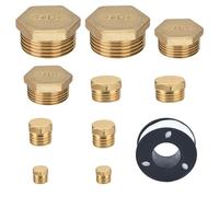 10 Pièces Bouchon Laiton Brut 1/8 1/4 3/8 1/2 3/4 Pouces Avec Ruban - Pour Robinets, Vannes de Machine à Laver, Conduites de Gaz, Réservoirs D'eau