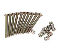 10 pièces boulons écrous kit boulons de meubles et écrous de baril entraînement hexagonal capuchon de douille de meubles vis de baril écrous de boulon pour lits chaises têtes de lit(80mm)