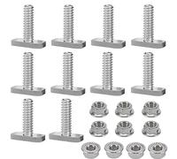 10 Pièces Boulons En T Avec Écrou, Vis à Tête Marteau Et Écrou de Bride m10, Boulon Tête Marteau, Adaptées Au Système d'Installation Photovoltaïque, à l'Installation de Modules Solaires