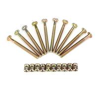 10pcs M6 Meuble Boulon En, Vis Vis de fixation Acier Au Carbone 70mm Boulon D'écrou Ensembles avec 6mm Baril Noix Connecteur Attache