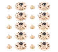 10 pièces bouton arrière à vis 16,5 mm fleur dorée bouton à vis turquoise noir avec vis 4,5 mm pour sac à main sac à main