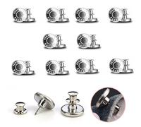 10 Pièces Bouton de Jeans 17mm Détachable Métal DIY Rétractable Réglable, Ajustés, Pression pour Réparation de Pantalons, Manteau, Vestes