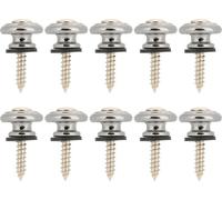 10 pièces bouton de verrouillage de sangle de guitare, broche d'extrémité en métal avec vis pour ukulele-e-basse (argent)