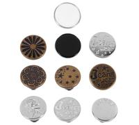 10 Pièces Bouton Métallique Réglable pour Jeans, Accessoire | Bouton de Remplacement, Resserre la Taille, Métal Détachable, Usage Diy, Lot Unique Style Aléatoire