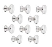 10 pièces Boutons de meuble LEICESTER Ø 20 mm Hauteur 18 mm Acier Inoxydable brossé Poignée de Tiroir Bouton