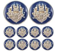 10 Pièces Boutons Métalliques de Remplacement pour Couture | Finition Bleu Doré, , Usage Maison ou Atelier, Décoration DIY et Reprise de Vêtements