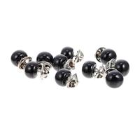 10 Pièces Boutons-pression Invisibles Noirs en PP Métal Élégantes | Finition Perle Artificielle, Fixation Multiple, pour Foulards et Cardigans, Lot Collerette pour Débutantes