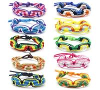 10 Pièces Bracelet D'amitié Tissé Bohème Couleur Bracelets Bresilien Tissé à La Main Bracelet Amitié Garçon pour Enfant Femme Homme