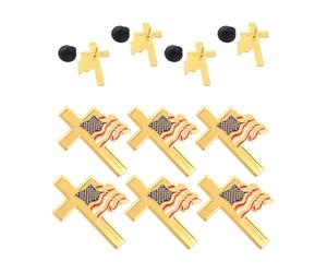 10 Pièces Broche Croix Drapeau Américain, Épingle de Revers | Finition Polie Détaillée, Fixation Sûre et Résistante aux Rayures, Petite Taille pour Revers et Foulards