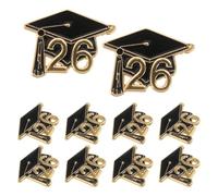 10 Pièces Broche de Remise de Diplôme 2026, Casquette, Badge | Finition Brillante Résistante, Dos Sécurisé, pour Photos D’annuaire, Derniers Jours D’école, Étudiants et Mentors