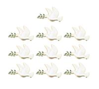 10 Pièces Broche Paix pour Femmes, Alliage de Zinc Blanc | Revers Orné D'un Oiseau la Paix et D'un Rameau D'olivier, Broche Fantaisie Élégante pour Tenues Formelles