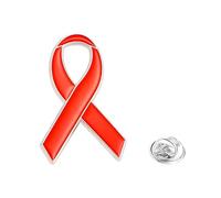 10 Pièces Broche Ruban Rose Sensibilisation Cancer du sein épinglettes Femmes Badge Espoir Soutien Bijoux Solidaires Accessoires Vêtements sac à dos mini pin's Octobre (Rouge)