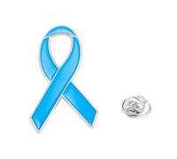 10 Pièces Broche Ruban Rose Sensibilisation Cancer du sein épinglettes Femmes Badge Espoir Soutien Bijoux Solidaires Accessoires Vêtements sac à dos mini pin's Octobre (Sky Blue)