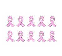 10 pièces Broches en Forme Ruban Rose Cancer Du Sein Octobre Rose De Ruban en Satin avec épingles à Nourrice Pré-DéCoupé - pour Sensibilisation Au Cancer du Sein en Satiné (#A)