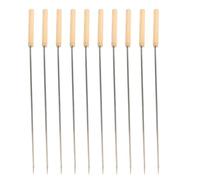 10 Pièces Brochette à Griller en Acier Inoxydable, Manche Bois | Plat Barbecue, Accessoire pour Camping et Feu de Camp, Rangement Facile, Usage Sûr, Longue Durée