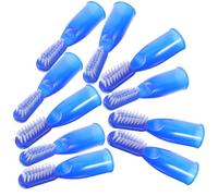 10 Pièces Brosse à Dents à Doigt Humain Mini-dent, Plastique Bleu