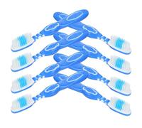 10 Pièces Brosse à Dents Courte Compacte, Manche Souple Bleu | Plastique et Nylon, Prise Confortable, Facile à Ranger Transporter, Usage Résidence et Église
