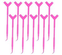 10 Pièces Brosse Y, Peigne et Tige de Rehaussement | Outil Réutilisable à Tête Brossée, Prise Confortable, pour Pads Silicone, Salon et Extensions