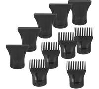 10 Pièces Buse de Sèche-cheveux Professionnelle Peigne Nylon Noir | Diffusion Uniforme des Cheveux, Léger et Résistant, Usage Maison et Barber Shop, Design Simple