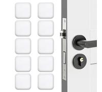 10 Pièces Butée de Porte Murale Adhésive Blanc Bute Port, 40mm*40mm Butée de Mur Protecteurs Poignée de Protection Porte Murale en Silicone pour Portes De Placard, Salle De Bain, Cuisine, Bureau