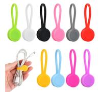 10 Pièces Cable Management Silicone, Attaches De CâBle MagnéTiques, RéUtilisables Serre CâBle MagnéTique Pour Convient à La Maison Et Au Bureau Pour éViter Les EnchevêTrements De Cordons