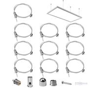 10 Pièces Câbles Crochet Acier Inoxydable, 1.5 mm x 1 m Cable De Suspension En Acier Inoxydable Réglable, Câble Métallique De Goujon De Plafond, pour Led Panneau