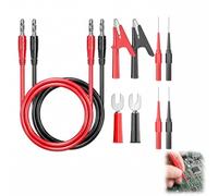 10 Pièces Câbles Fiche Banane 4mm, Câble de Test pour Multimètre avec Câbles de Test Pinces Crocodile Sondes Perçantes Fiches Bêches Empilables pour Mesure Électrique Diagnostic Auto Laboratoire DIY