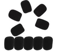 10 Pièces Cache-micro en Mousse Lavable, Léger et Coupe-vent | Bonnette de Rechange Noire, Format Portable, Protection Souple, Usage Dj et Micro-cravate