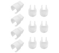 10 Pièces Cache-poteau sans Perçage Blanc en Polypropylène | Habillage Décoratif, Installation Non Destructive, pour Jardins et Clôtures Extérieures, Lot Pratique