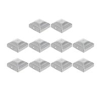 10 Pièces Capuchon Poteau de Clôture Carré en Fer, Argenté | Grips Posts Tightly, Easy To Install, Surface Lisse, Protège les Mains, pour Rambardes et Clôtures