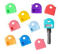 10 Pièces Capuchons pour Clés en Silicone,Multicolore,Couvre-Clés Identificateurs avec Étiquettes,pour Maison,Bureau et Garage