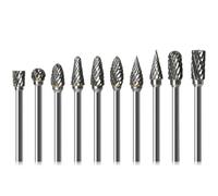 10 Pièces Carbure De Tungstène Perceuse Électrique Tête De Meulage Fichier Rotatif Acier Au Tungstène Fraise Travail Du Bois Sculpture Sur Bois