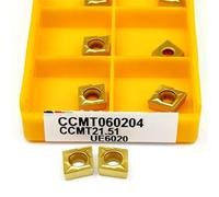 10 pièces CCMT060204 UE6020 CCMT060208 VP15TF Insert en carbure lame tournante plaque de coupe CNC outil de tour support de tournage CCMT(CCMT060208 US735)